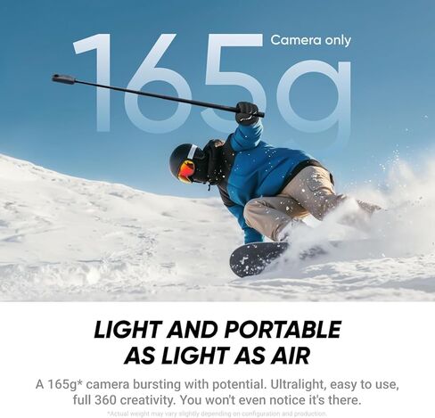 Insta360 X4 Air Standard Bundle - Lightweight 165g 8K 360 Camera, Invisible Selfie Stick Effect, Replaceable Lenses, Shoot First & Frame Later, Built-in Wind Guard, FlowState Stabilization in Saudi Arabia