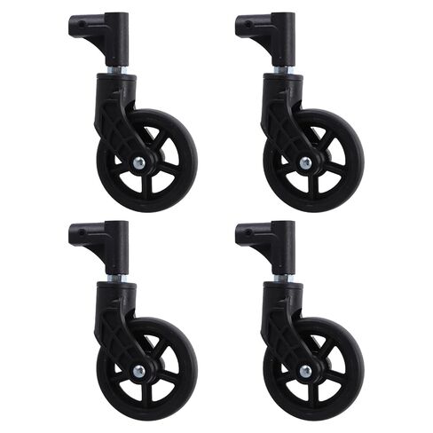 Garneck 4pcs Shopping Cart Replacement Wheels Black Plastic Casters for Grocery Trolleys Supermarket Carts Wear-Resistant Swivel Stem Repair in Saudi Arabia