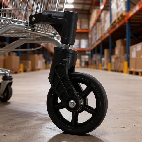 Garneck 4pcs Shopping Cart Replacement Wheels Black Plastic Casters for Grocery Trolleys Supermarket Carts Wear-Resistant Swivel Stem Repair in Saudi Arabia