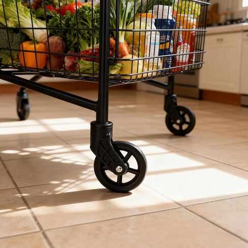 Garneck 4pcs Shopping Cart Replacement Wheels Black Plastic Casters for Grocery Trolleys Supermarket Carts Wear-Resistant Swivel Stem Repair in Saudi Arabia