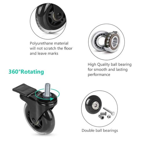 Hirate 3" Stem Casters Set of 4 Metric Threaded Stem M10 x 20mm Heavy Duty Casters Wheels with Safety Locking Furniture casters Swivel Castors with Hex Nuts,600Lbs in Saudi Arabia