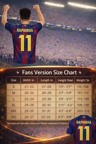 قميص كرة القدم Raphinha #11 Home 25/26 للرجال إصدار المعجبين in Kuwait