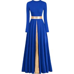 Z & X الثناء الرقص الحديثة العبادة الليتورجية فساتين طويلة للنساء معدني اللون كتلة الكنيسة رداء الرقص الغنائي in Kuwait