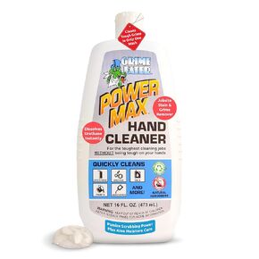 منظف ​​اليدين Grime Eater Power Max مع الخفاف - صابون ميكانيكي عالي التحمل للشحوم والزيوت واليوريتان والمواد اللاصقة والطلاء والحبر - 16 فلوريدا. زجاجة ضغط أوقية - غسول صناعي خالٍ من اللانولين in Kuwait