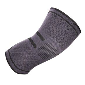 Holibanna Silicone Knitted Kneepad for Sports Elastic Knee Support Brace Protective Gear for Running Cycling Basketball Grey Xxl in Kuwait