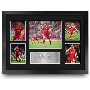 HWC Trading Diogo Jota Liverpool Framed Gifts Printed Signed Autograph Picture for Fans and Supporters - US Letter Size in Kuwait