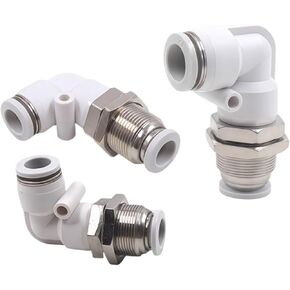 1/10/20 PCS PLM 4-16mm Bulkhead Elbow Pneumatic Fitting L-Type Push-in Air Hose Tube Connector(PLM-10,20 PCS) in Kuwait