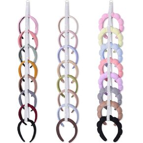 3 PCS Headband Holder Organizer for Girl,Hanging Hairband Storage for Women,White Hair Hoop Display Hair Accessories Organizer Bedroom College Dorm Decor in Kuwait