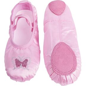 أحذية باليه للفتيات الصغيرات باللون الوردي الجميل، شباشب رقص بنعل ناعم منفصل للتدريب والأداء والفصل واليوجا والرياضات الداخلية in Kuwait