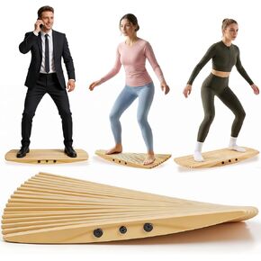 لوح توازن خشبي، مدرب لوح توازن متذبذب غير قابل للانزلاق لمكتب الوقوف، القوة الأساسية، ركوب الأمواج، التزلج، لوح هزاز لصالة الألعاب الرياضية المنزلية، اللياقة البدنية واللعب الداخلي in Kuwait