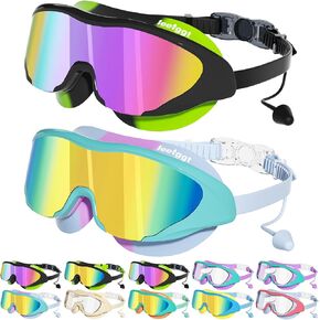Swim Goggles for Kids 8-14, Youth Beginner Swimming Goggles Anti Fog UV Protection, Leakproof Wide View in Saudi Arabia