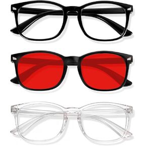 CHEERS DEVIVES Red Lens Reading Glasses Magnifier Readers for Men & Women, Anti-Glare for Screen Use (Magnification +1.5) in Kuwait