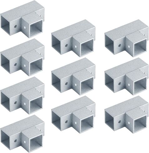 10 عبوات من موصلات أنبوب مربعة من الألومنيوم مقاس 1 بوصة، تركيب على شكل حرف T ثلاثي الاتجاهات، مشبك حاجز حاجز السياج in Kuwait