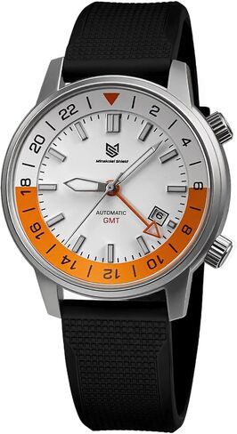 New Men's Wristwatch GMT Mechanical Automatic Watch 43MM Traveler Series Built-in Rotating Dual Time Zone Bezel, Stainless Steel Sapphire Glass 100M Waterproof Sports Rubber Strap in Saudi Arabia