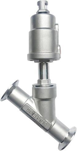 1PCS DN15 stainless steel pneumatic quick-installation angle seat valve normally closed seat valve PTFE seal(CLOSED_DOUBLE ACTING) in Saudi Arabia
