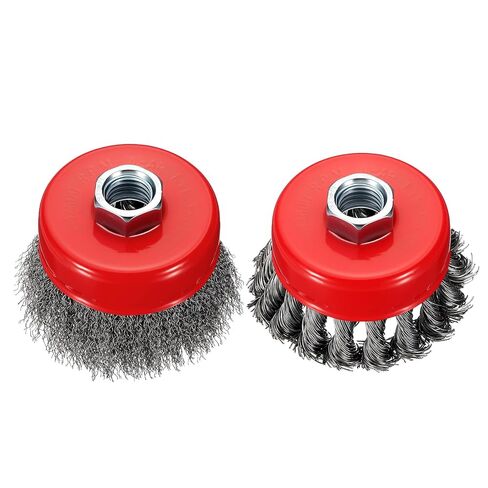 DTGN Wire Wheel Cup Brush Set for Grinder - 10 Pcs - Carbon Steel Crimping/Knotted Wire Wheel for Angle Grinder with 5/8"-11 Arbor - Good for Cleaning Rust Paint Abrasive (3"-4" Dia.) in Saudi Arabia
