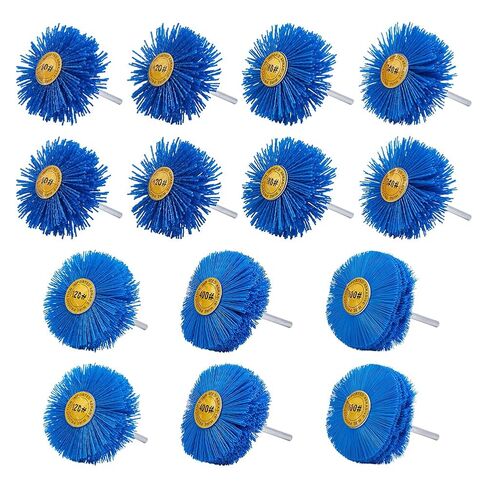 14 قطعة من فرش عجلة النايلون الكاشطة للحفر مع ساق سداسية 1/4 بوصة، مجموعة 7 حبيبات ممسحة صنفرة عجلة كاشطة لمطاحن المثاقب الكهربائية، للتلميع وإزالة الصدأ والطلاء in Kuwait