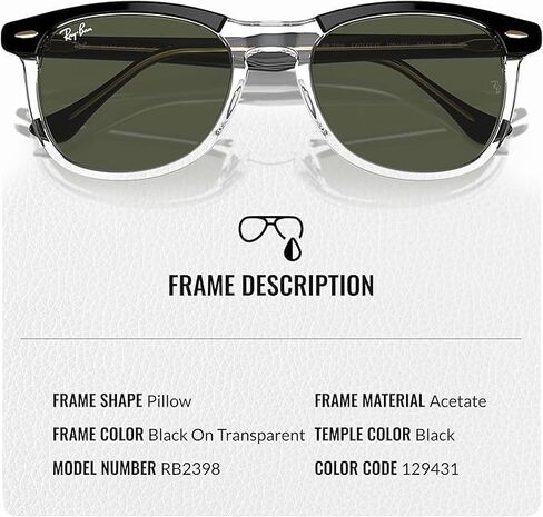 نظارات شمسية راي بان RB2398 EAGLEEYE مربعة الشكل للرجال والنساء مع مجموعة نظارات RAYBAN الرسمية in Saudi Arabia