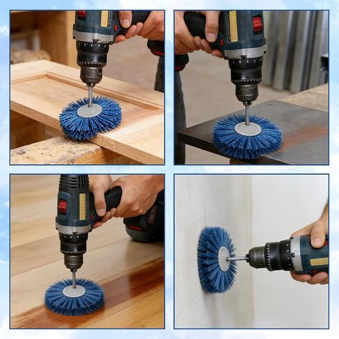 14 قطعة من فرش عجلة النايلون الكاشطة للحفر مع ساق سداسية 1/4 بوصة، مجموعة 7 حبيبات ممسحة صنفرة عجلة كاشطة لمطاحن المثاقب الكهربائية، للتلميع وإزالة الصدأ والطلاء in Kuwait