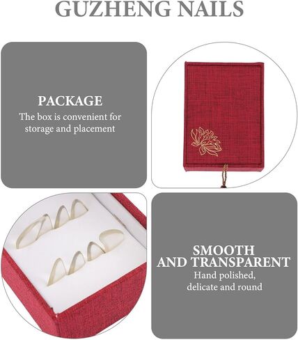 مجموعة أدوات أظافر Toyvian Guzheng Practice مقاس كبير من أغطية أظافر الأصابع البيضاء الكريستالية للعب Guzheng الواقية للأداء الاحترافي in Kuwait