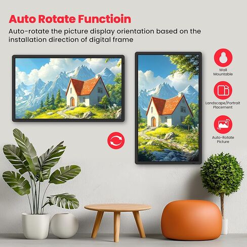 إطار صور رقمي واي فاي ذكي مقاس 10.1 بوصة من Frameo، إطار صور إلكتروني مع شاشة لمس HD IPS وذاكرة 32 جيجابايت عرض شرائح يدور تلقائيًا، مشاركة الصور/الصور من الهاتف بواسطة تطبيق Frameo، هدايا للأم in Kuwait
