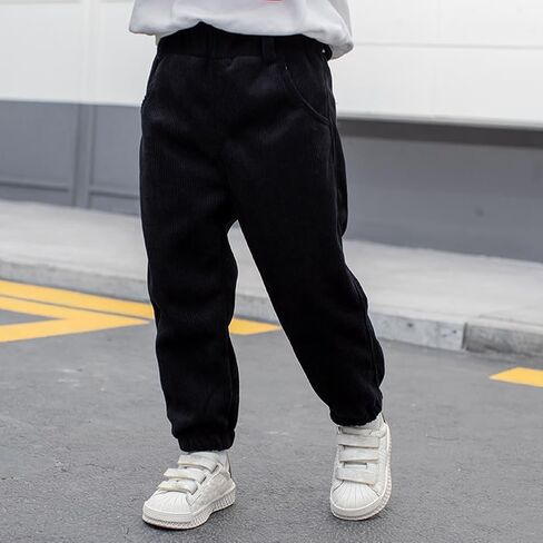 Toddler Boys Corduroy Pants Cargo Sweatpants Pull on Elastic Waist Casual Long Trousers in Saudi Arabia