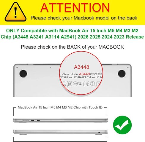حافظة Fintie الواقية لجهاز MacBook Air 15 بوصة A3114 A2941 (إصدار 2023 2024) - غطاء صلب مطلي غير لامع مع مصد إطار TPU ناعم لجهاز MacBook Air 15.3 بوصة M2 M3 Chip، Frost Midnight in Saudi Arabia