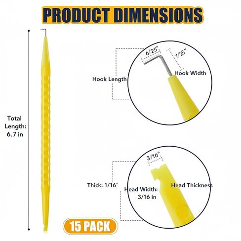 15 Pcs Probe Spudger Tool Nylon with L-Shaped Hook and Flat Head, Pick Tool for Telecom & Data Communication Installations, Alarm System Installers(Yellow) in Kuwait
