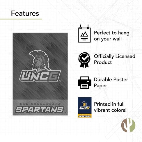 Desert Cactus University of North Carolina Greensboro Poster UNCG Spartans 11 x 17 Inch Room Office Décor Decoration Official Fan Gear (11x17 inch,Version 1A) in Saudi Arabia