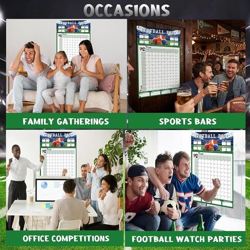 YQUQWN Large Football Pool Poster 17 x 25 In Rugby 100 Grids Football Game Party Supplies 2026 Party Decorations 2026 Football Party Supplies in Saudi Arabia