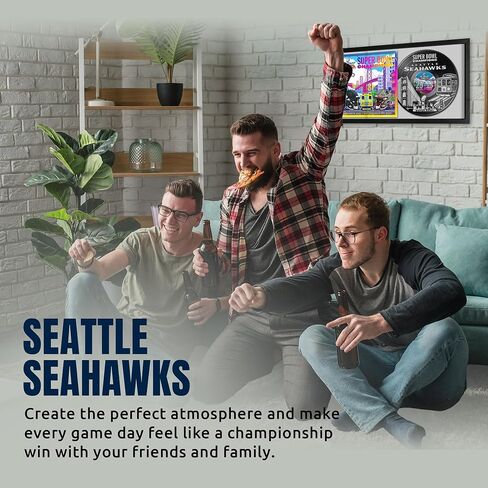 Seattle Seahawks Super Bowl 60 Champions Vinyl Album Framed Art Print, Official NFL Football Wall Decor, 14 x 26 in Kuwait