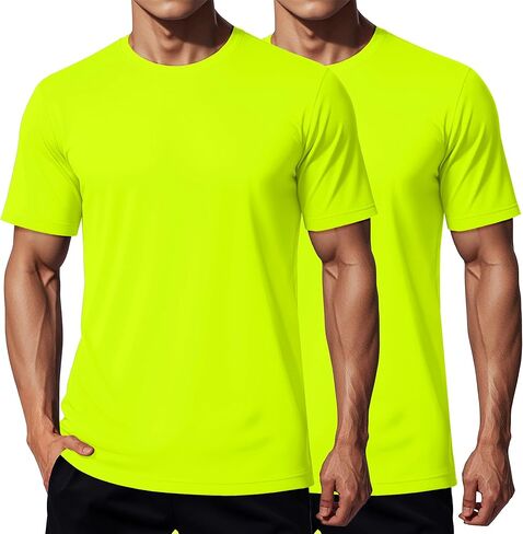 MAGCOMSEN 2 Pack Men's Short Sleeve Dry Fit Athletic Shirts UPF 50+ Running Gym Workout Tops Moisture Wicking Cooling Shirts in Saudi Arabia