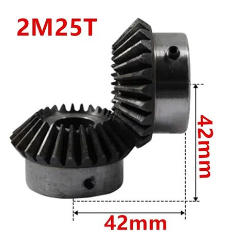 Steel Heavy Duty Motor Pinion Gear 2pcs 2M 25T Bore 10-25mm Bevel Gear Hard Tooth(12mm keaway 4mm) in Saudi Arabia
