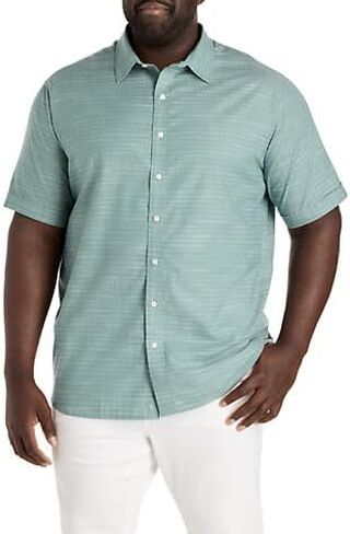 DXL Tonal Patterned Sport Shirt Blue Spruce 3XL in Saudi Arabia