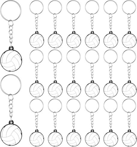 Molain 20 Pcs Volleyball Keychain Bulk, Rubber Sports Keychain for Team Party Favors DIY Volleyball Gifts for Players Sport Lovers in Saudi Arabia