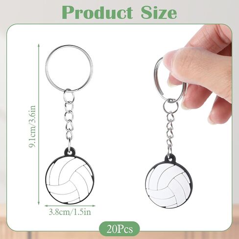 Molain 20 Pcs Volleyball Keychain Bulk, Rubber Sports Keychain for Team Party Favors DIY Volleyball Gifts for Players Sport Lovers in Saudi Arabia
