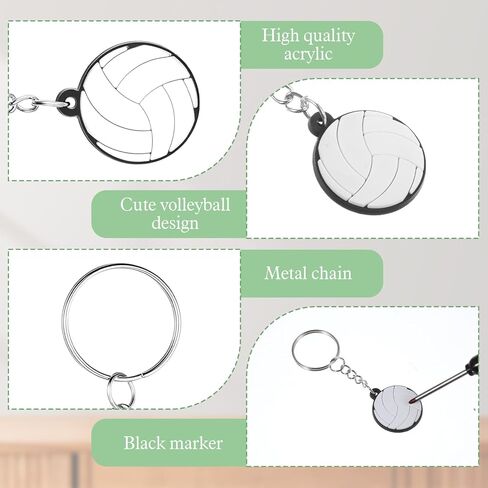 Molain 20 Pcs Volleyball Keychain Bulk, Rubber Sports Keychain for Team Party Favors DIY Volleyball Gifts for Players Sport Lovers in Saudi Arabia