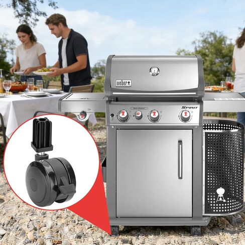70360 عجلة قفل مع إدراج لعجلات الشواية Weber Genesis 300 Genesis S-330/E-310/E-320/S-310/S-320 وSummit E-420/E-450 (2007-2011) لعجلات Weber Spirit E-210/E-310، 4 عبوات in Kuwait