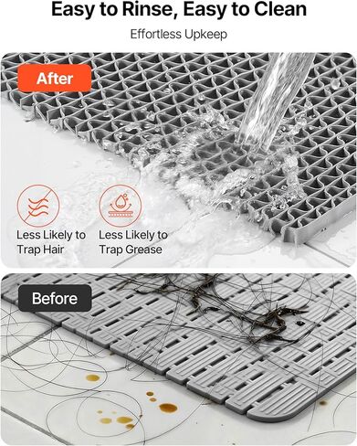 VEVOR Drainage Mat, 3 x 10 ft, PVC Non Slip Commercial Floor Mat, Wet Area Water Drain Splash Matting Hollow Doormat Roll, for Outdoor Indoor Restaurant Swimming Pool Patio Bathroom Washroom, Gray in Saudi Arabia