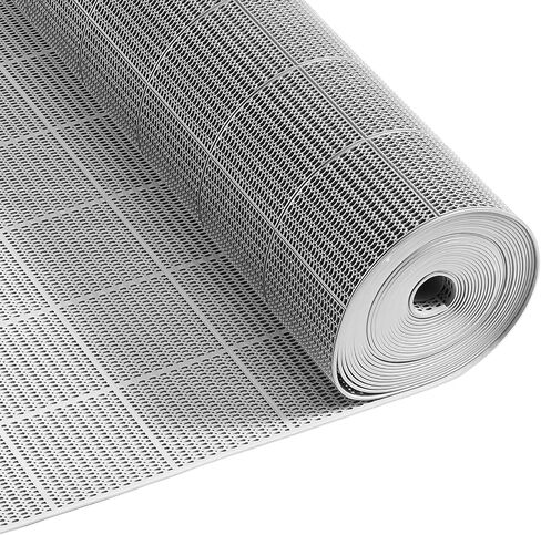 VEVOR Drainage Mat, 3 x 10 ft, PVC Non Slip Commercial Floor Mat, Wet Area Water Drain Splash Matting Hollow Doormat Roll, for Outdoor Indoor Restaurant Swimming Pool Patio Bathroom Washroom, Gray in Saudi Arabia