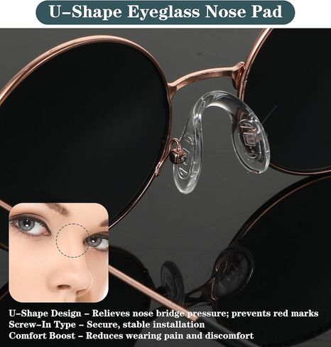 15PCS Nose Bridge for Glasses, 3 Sizes Silicone U Shaped Eye Glass Pads, Anti-Slip Silicone Nose Cushions Replacement for Eyeglasses Sunglass Repair Kit, Clear in Saudi Arabia