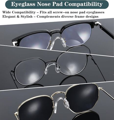 15PCS Nose Bridge for Glasses, 3 Sizes Silicone U Shaped Eye Glass Pads, Anti-Slip Silicone Nose Cushions Replacement for Eyeglasses Sunglass Repair Kit, Clear in Saudi Arabia