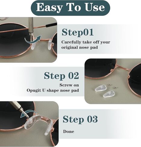 15PCS Nose Bridge for Glasses, 3 Sizes Silicone U Shaped Eye Glass Pads, Anti-Slip Silicone Nose Cushions Replacement for Eyeglasses Sunglass Repair Kit, Clear in Saudi Arabia