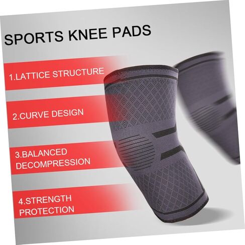 Holibanna Silicone Knitted Kneepad for Sports Elastic Knee Support Brace Protective Gear for Running Cycling Basketball Grey Xxl in Kuwait