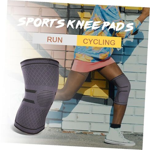 Holibanna Silicone Knitted Kneepad for Sports Elastic Knee Support Brace Protective Gear for Running Cycling Basketball Grey Xxl in Kuwait