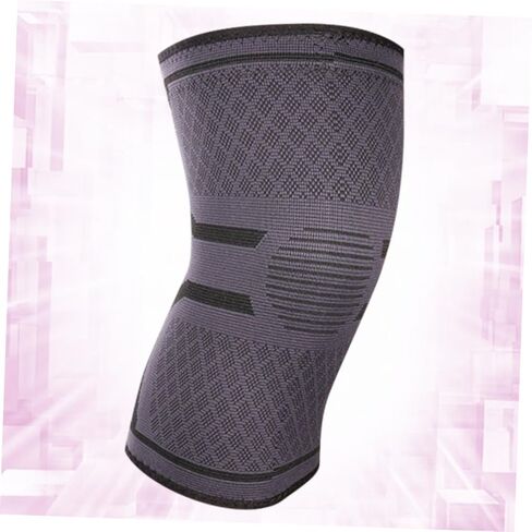 Holibanna Silicone Knitted Kneepad for Sports Elastic Knee Support Brace Protective Gear for Running Cycling Basketball Grey Xxl in Kuwait