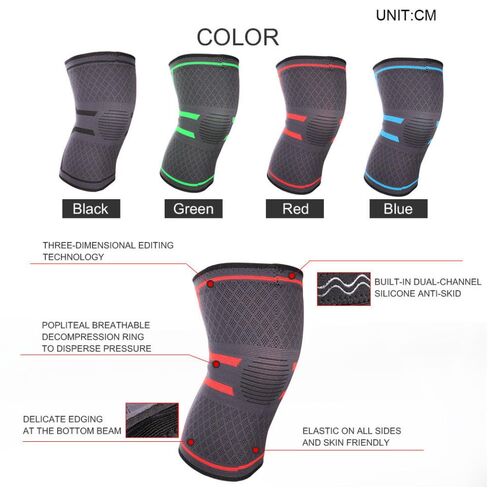 Holibanna Silicone Knitted Kneepad for Sports Elastic Knee Support Brace Protective Gear for Running Cycling Basketball Grey Xxl in Kuwait