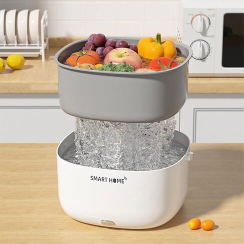 Fruit And Vegetable Ultrasonic Cleaning Basket Large Capacity Drain Washing Machine Electric Kitchen Ingredient Purifier Electric Fruits- And Vegetable Purifier Washing Machine in Saudi Arabia