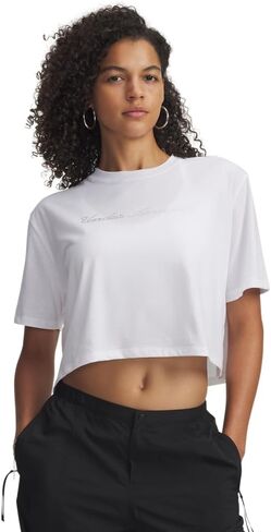 Under Armour Women's Wordmark Cropped Shorts Sleeve T Shirt in Saudi Arabia