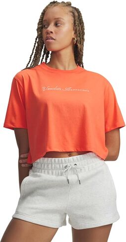 Under Armour Women's Wordmark Cropped Shorts Sleeve T Shirt in Saudi Arabia
